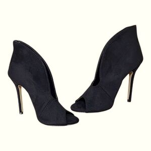 Bai Beiai Elegant Faux Suede Peep Toe Slip On Stilettos High Heel Size 39 US 8